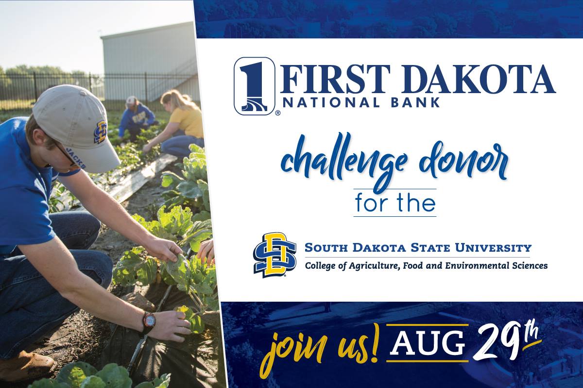 SDStateCAFES's tweet photo. #OneDayforSTATE is almost here, and it wouldn’t be possible without the generous support of our challenge donor, First Dakota National Bank. Their support helps every gift – no matter the size – make an even bigger impact. Join us tomorrow!
Learn more at: https://t.co/k45bW7stMm https://t.co/d7EZWiojVZ