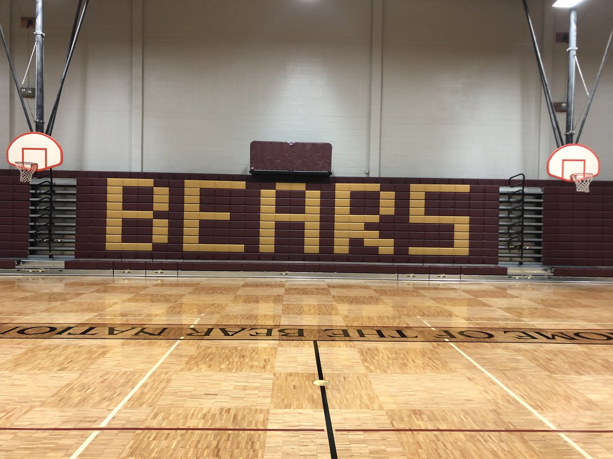 PrincipalSharp's tweet photo. Finally, the new bleachers have been installed and they look fantastic!! #BEARPRIDE https://t.co/V57byuiQgM