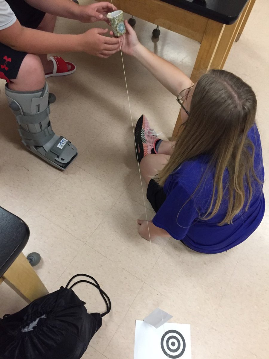 SternErin's tweet photo. Zip line Challenge in Engineering! #engineeringisawesome #MasonMoment https://t.co/mJXEAK83Oo