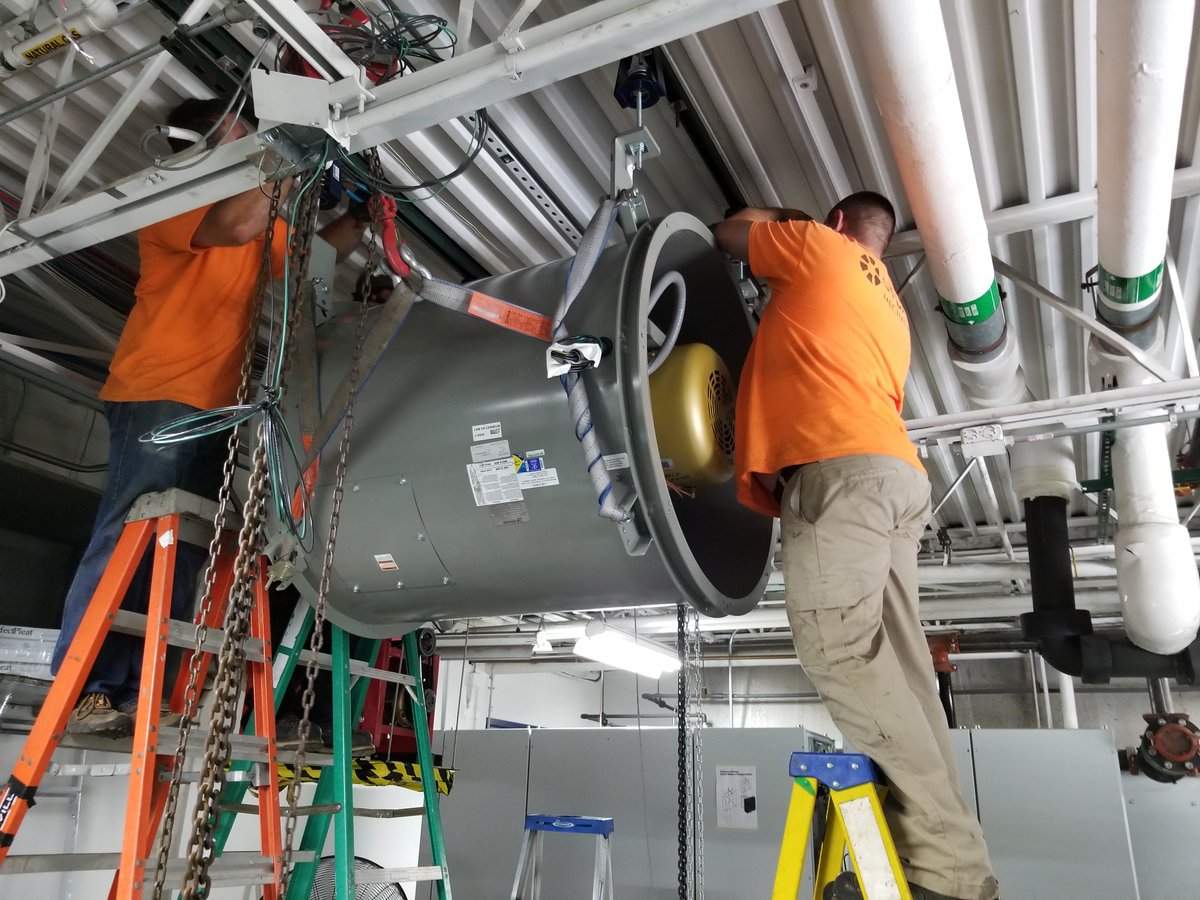 Stuart_Mechanic's tweet photo. Here, our technicians are assembling an Air Handler for a test chamber at an automotive industry.
#technicians #heatingandcooling #hvac #furnace #mechanics #jobs #work #construction #metrodetroit #michigan #commericial #service #heat #cool #airhandler #installation #automotive https://t.co/Ch73MdZvJK