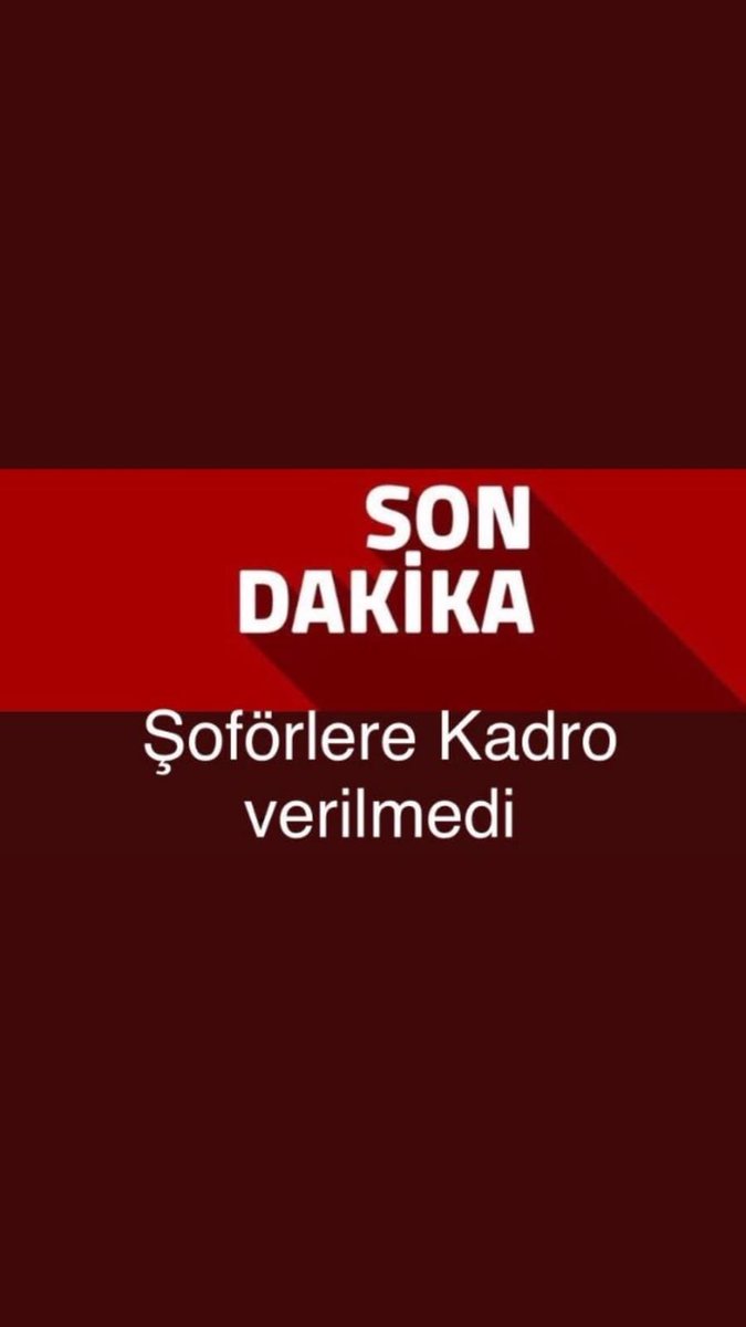 #KamudaSoförAyrımına 
<a href="/55erhanusta/">Dr. Erhan Usta</a> 
<a href="/ZehraZumrutS/">Zehra Zümrüt Selçuk</a> 
<a href="/MKalayci42/">Mustafa Kalaycı</a>
<a href="/RT_Erdogan/">rt_erdogan</a>
<a href="/EmineErdogan/">Emine Erdoğan</a>
<a href="/turkiskonf/">TÜRK-İŞ</a>
@ahmeterbas43
@arzuerdemDB 
<a href="/dbdevletbahceli/">Devlet Bahçeli</a> KAMUDA TAŞERON ŞOFÖRLER MAĞDUR KADRO ISTIYORUZ HAKKIMIZ OLAN KADROMUZU LÜTFEN VERIN ARTIK.UVEY EVLAT MUAMELESINDEN BIKTIK ARTIK.