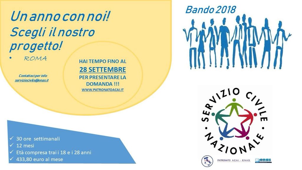 enas_ugl's tweet photo. Scegli un anno di Servizio Civile con noi! hai tempo fino al 28 settembre per presentare la domanda... 🔜  https://t.co/s8k1HPSz0L #serviziocivile  #progetti #giovani # https://t.co/Gfi2cj8pIF