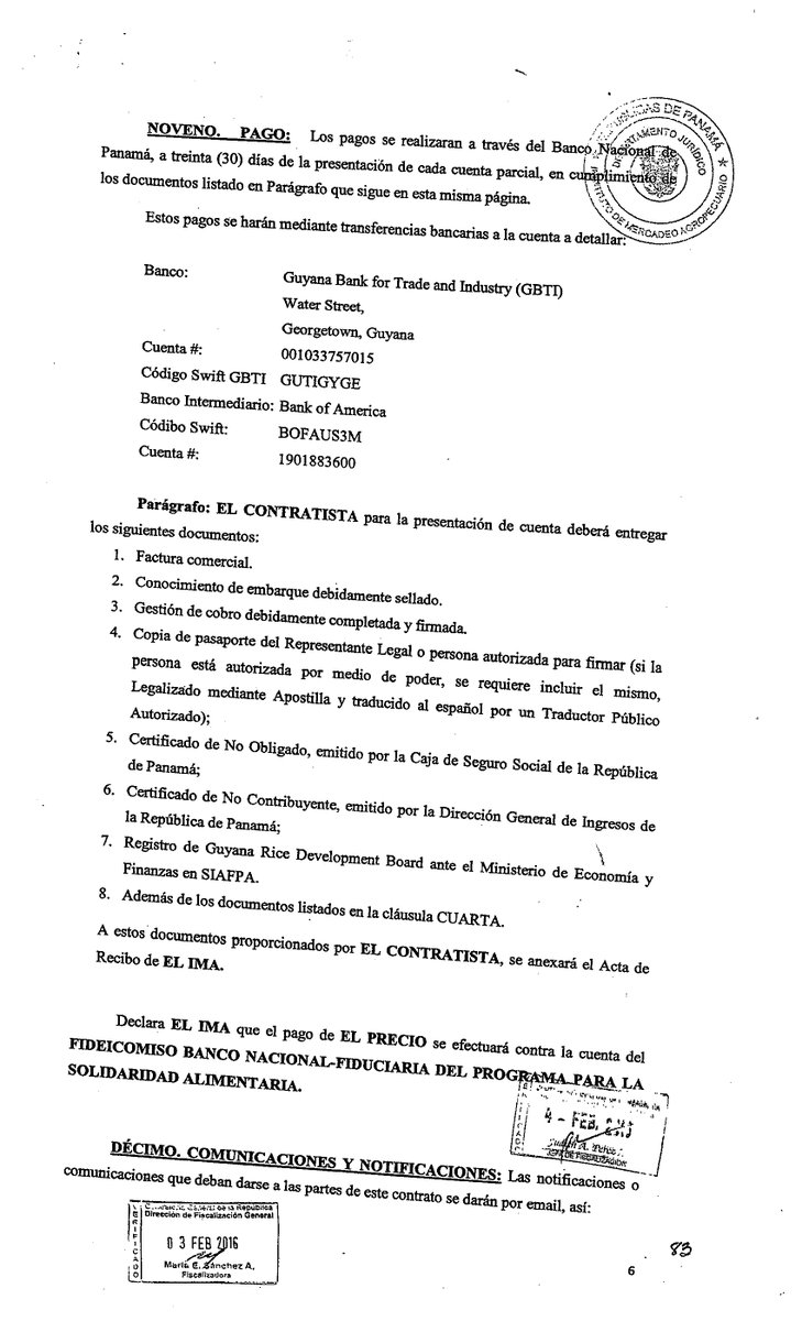 ZulayRL's tweet photo. Aquí están las pruebas del negociado millonario de los Varelistas con la importación de arroz de Guyana. El Presidente @JC_Varela debe dejar de evadir el tema y rendir cuentas al país por este escándalo que implica al IMA y al ministro Eduardo Enrique Carles. https://t.co/LxLNUXn9iv