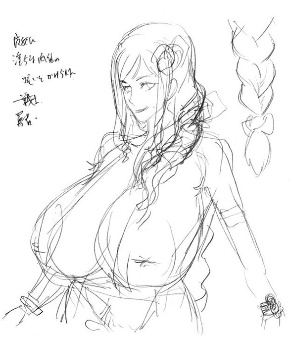 さらにもう一枚。
こちらの方が、胸が大きいですね～。
今回の夏の新刊は、もう一押し大きい感じですかね～。 