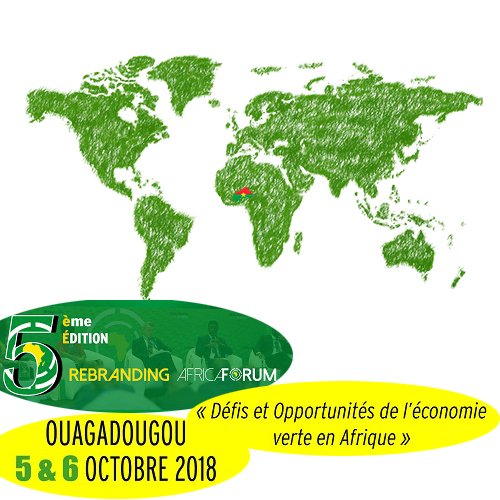 The 5th edition of the Rebranding Africa Forum will be held on 5 and 6 October 2018 in Ouagadougou (Burkina Faso) on the theme: 'Challenges and opportunities of the green economy in Africa' Register now on : rebranding-africa.com/inscription/ #RAF2018