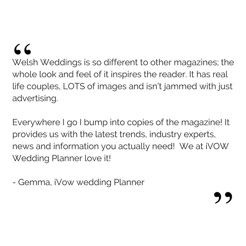 Thank you @iVOWweddingapp for this wonderful testimonial. To find out how your business can be a part of the next issue of #WelshWeddings Magazine email contact@welshweddingsmagazine.com #SouthWales
