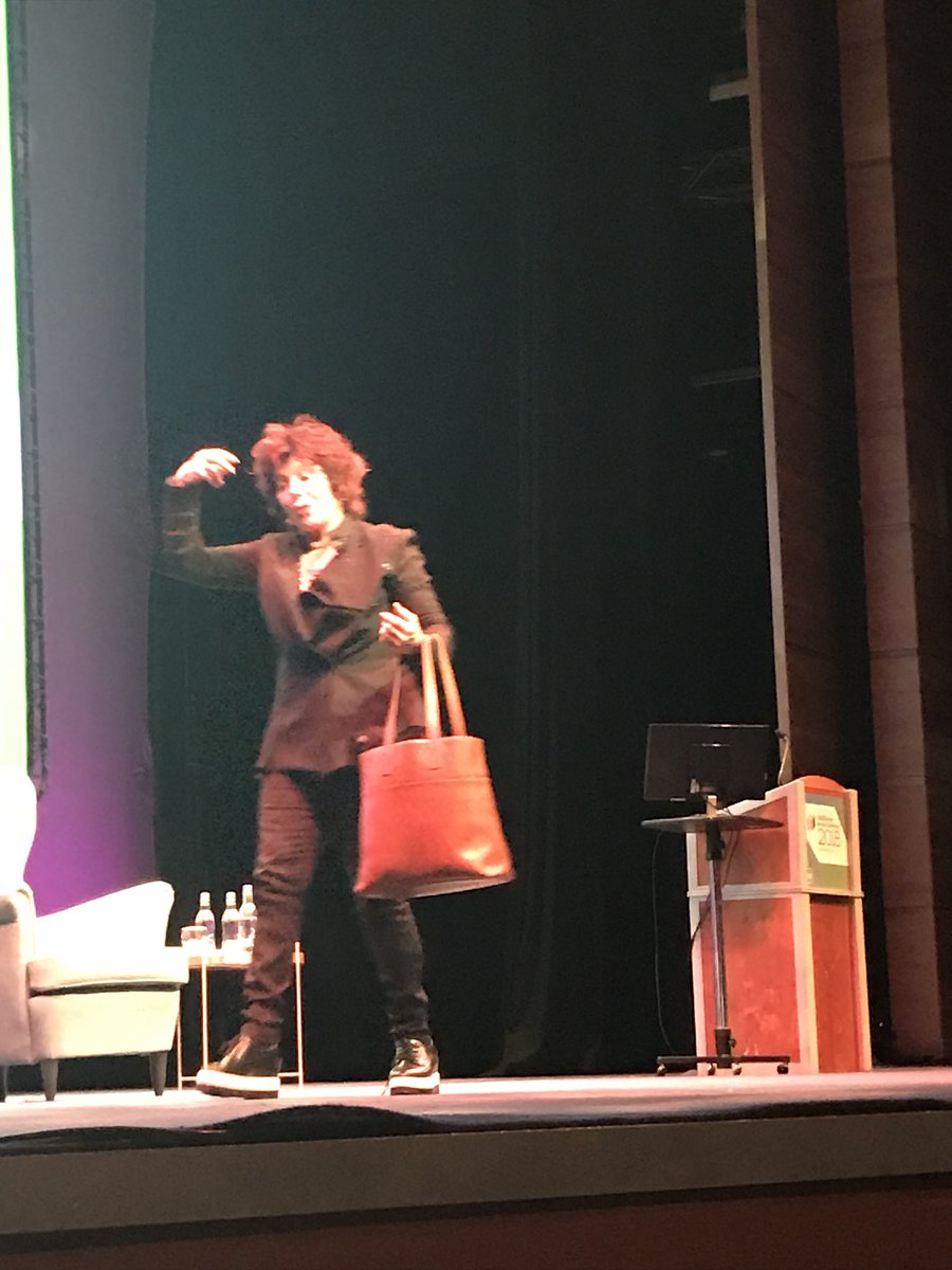 Practising #mindfulness with <a href="/rubywax/">Ruby Wax OBE</a>... <a href="/CASE_Europe/">CASE Europe</a> #CEAC18 glad it wasn’t my bag! Haha! Brilliant.