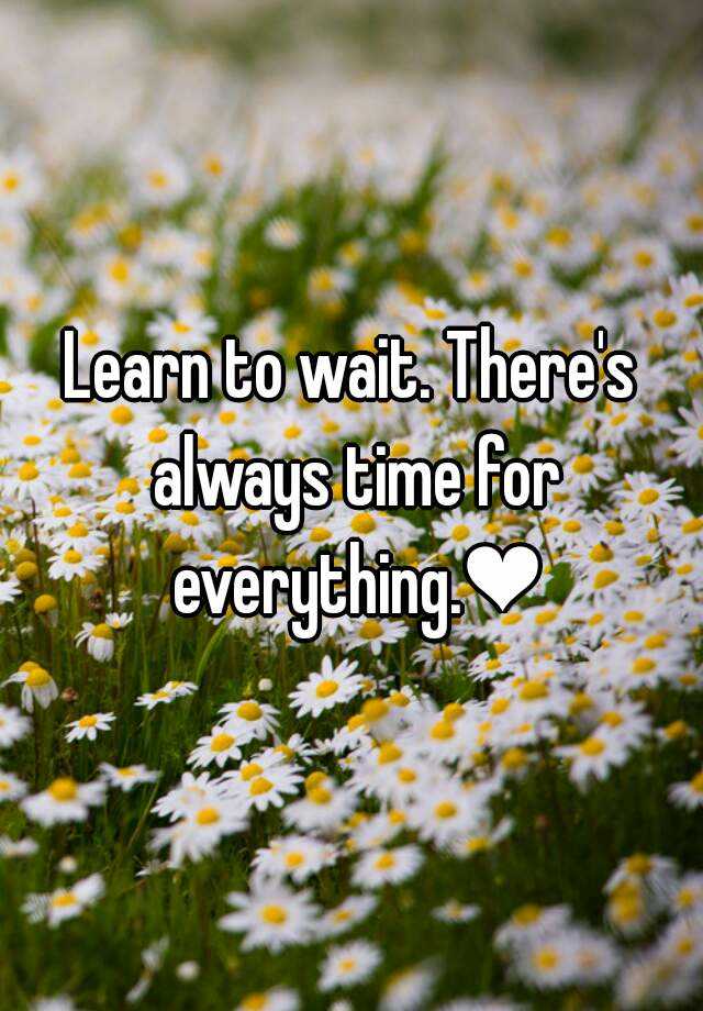 𝐈𝐧𝐬𝐩𝐢𝐫𝐚𝐭𝐢𝐨𝐧𝐚𝐥 𝐐𝐮𝐨𝐭𝐞𝐬 Learn To Wait There S Always Time For Everything Quote
