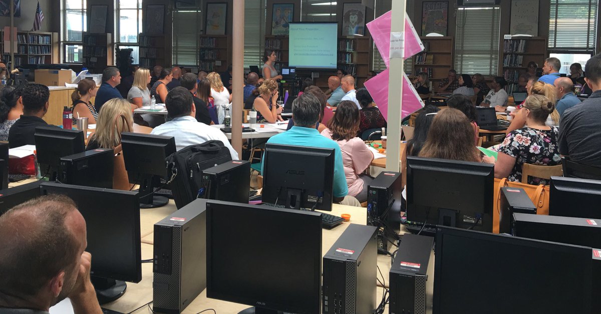ScottRRocco's tweet photo. Last day of HTSD #edadmin professional development. Our topic is social emotional learning. Opening up with a presentation on building resilience: strategies to support students who experience trauma. 
#HTSDdifferencemakers https://t.co/bmseUDBvka