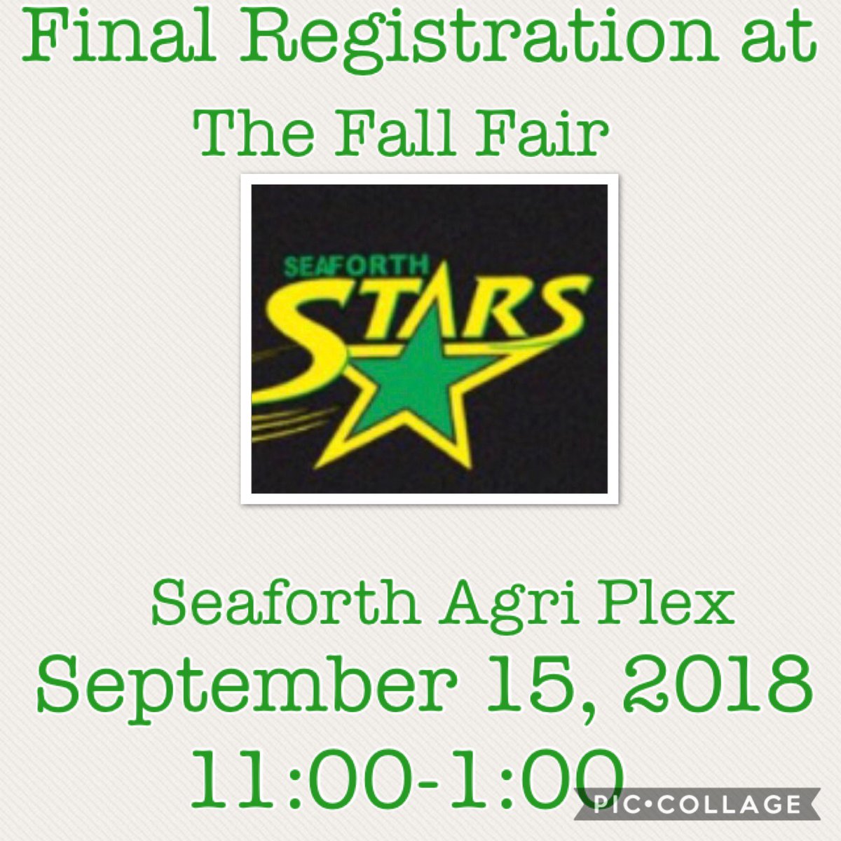 seaforth_stars's tweet photo. Please RT. Final Registration. #c4th stars #finalregistration #seaforthfallfair https://t.co/F1qiJnUUnH