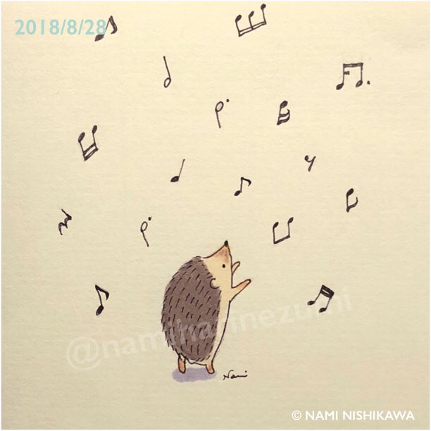 טוויטר にしかわなみ なみはりねずみ בטוויטר 1523 降り注ぐ 音楽の雨 Rain Of Music Illustration Hedgehog Namiharinezumi イラスト ハリネズミ なみはりねずみ T Co Ublev21eci