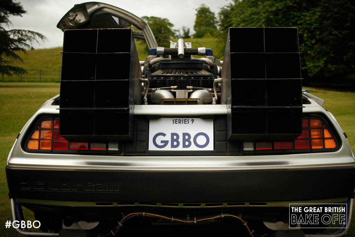 BritishBakeOff's tweet photo. When this baby hits 88 miles per hour, you're gonna see some serious wit. 
#GBBO. Tonight. 8pm. @Channel4. https://t.co/dAt2qIElAZ