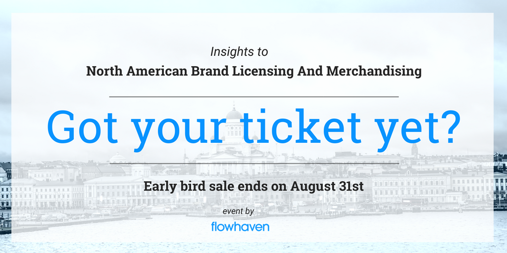 FlowHaven's tweet photo. Attention, #brand #licensing enthusiasts in the Nordics and beyond! Early bird tickets for our #conference, "Insights to North American Brand Licensing and Merchandising", are on sale until this Friday, August 31st. Make sure to reserve your spot today:  https://t.co/PdWWthmewQ https://t.co/Yw84xuVuIJ