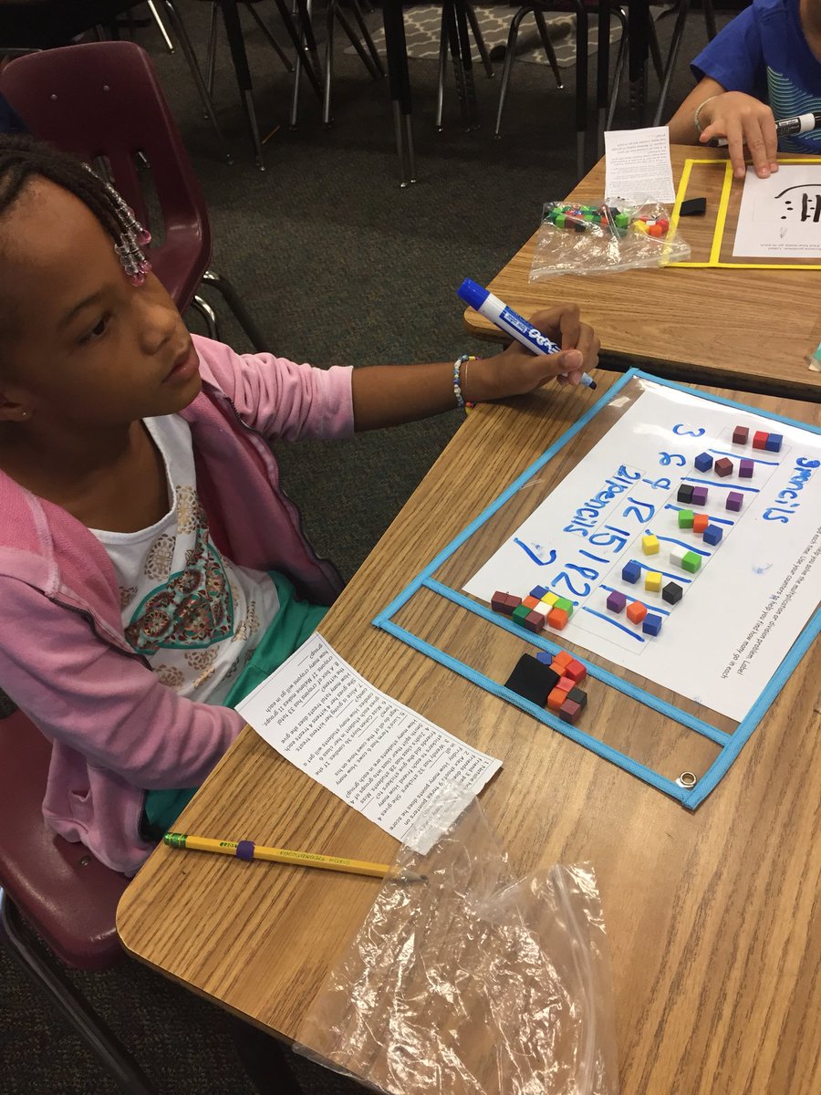 Awesome job modeling with manipulatives to solve multiplication and division problems <a href="/jbland100/">Jay Bland</a> <a href="/MorrisBrandonES/">Morris Brandon Elementary School</a>