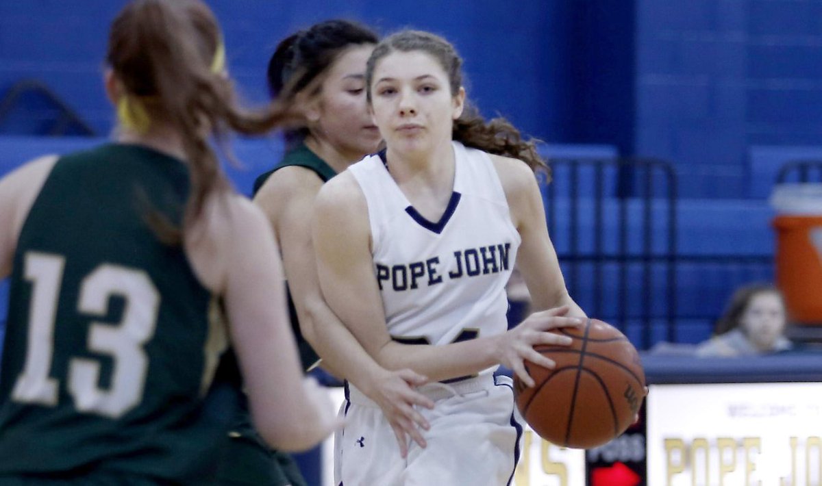 NJHerald's tweet image. Division-I bound: Pope John's Squier verbally commits to NJIT  #njbasketball #NJITWBB njherald.com/20180828/divis…