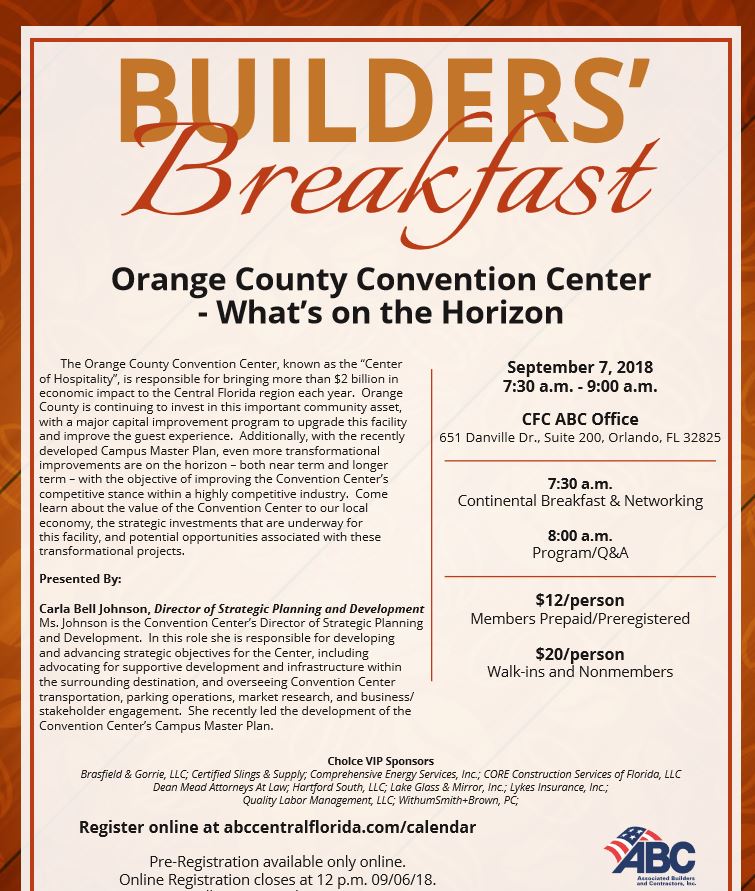 CentralFLABC's tweet photo. Register today for CFC ABC's upcoming Builders Breakfast!! #cfcabc #alwaysbuildingconnections #buildersbreakfast https://t.co/uJkvaSHWsr