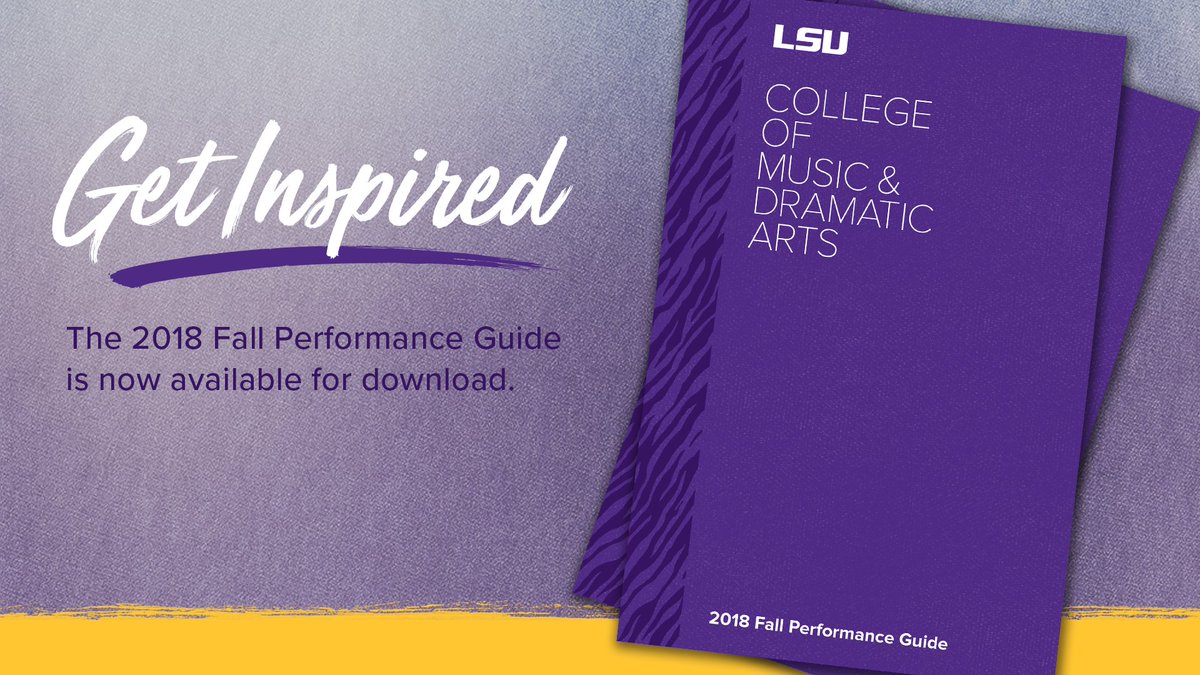 Our Fall 2018 Performance Guide is here! Grab your copy today and explore all of the exciting performances we have lined up for the coming semester. mailchi.mp/lsu/the-fall-p…