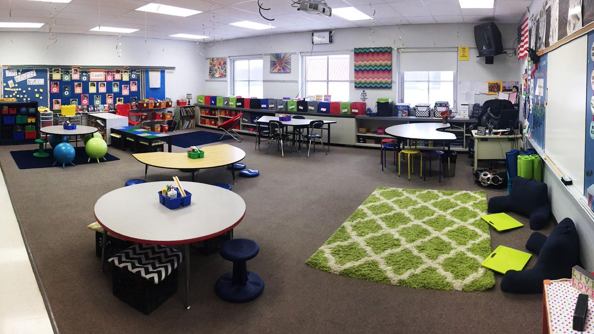 edutopia's tweet photo. Do flexible classrooms work? "[They] are successful because they go hand in hand with a change in pedagogy...Changing the layout of your classroom will almost certainly have no impact at all—if you don’t change your teaching too." https://t.co/iSR0wE392C https://t.co/EjQpa1poXM
