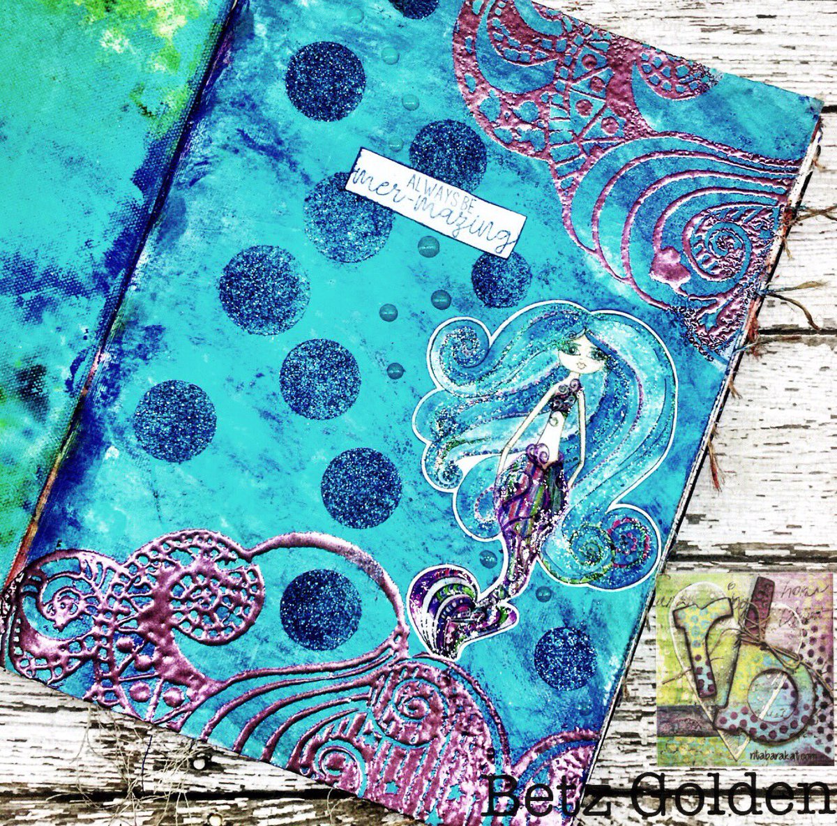 Betsie75's tweet photo. Colorful Mermaid art Journal Page was so fun to make! https://t.co/Umd3aQgSUD 
#candyminimal #popyacolor #mycreativebiz #myunicornlife #colorhunters #colorsplurge 
#mybeautifulmess #creativityfound #makersgonnamake #cre8time #ritabarakat #embossing #colorshine #papercraft https://t.co/9rKXJTVIeq