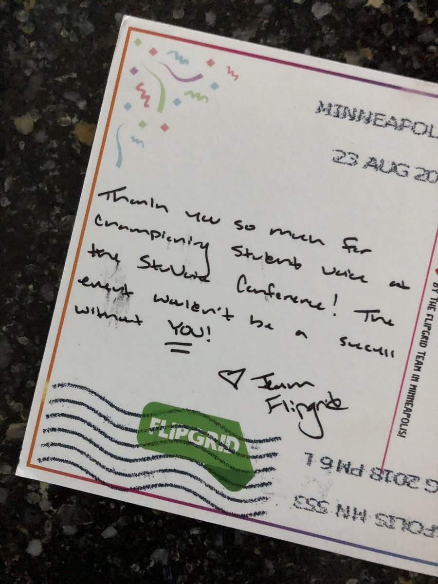 LissaBrunan's tweet photo. Thank you for the “Thank You” @Flipgrid! Not only did it make me smile, but feeling appreciated in itself is a super awesome feeling! Can’t wait for #stuvoicecon19! SIGN ME UP! Until then, it’s spreading #FlipGridFever for the 18-19 school year! #stuvoicecon18 #edcampflipgrid https://t.co/CAsLfCFVNJ