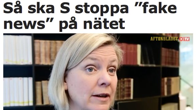 S sprider falsk information om M på arabiska.
Och LO sprider falsk information om M på svenska.

Innan valrörelsen sa Andersson (S): ”Fake news riskerar att skada tilliten till samhället”. 

Ridå.