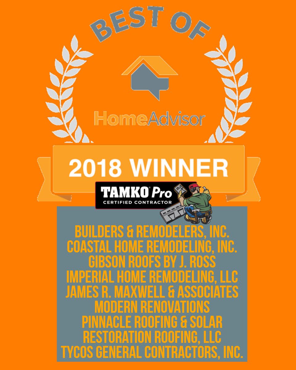 TAMKO_News's tweet photo. Best of @HomeAdvisor Awards Go To TAMKO Pros! Get the details here: https://t.co/3gQlWIw0SY #homeadvisor #bestofhomeadvisor #bestofhomeadvisoraward #winners #tamkopro #tamko #news #newsrelease https://t.co/xG9bLo34J8