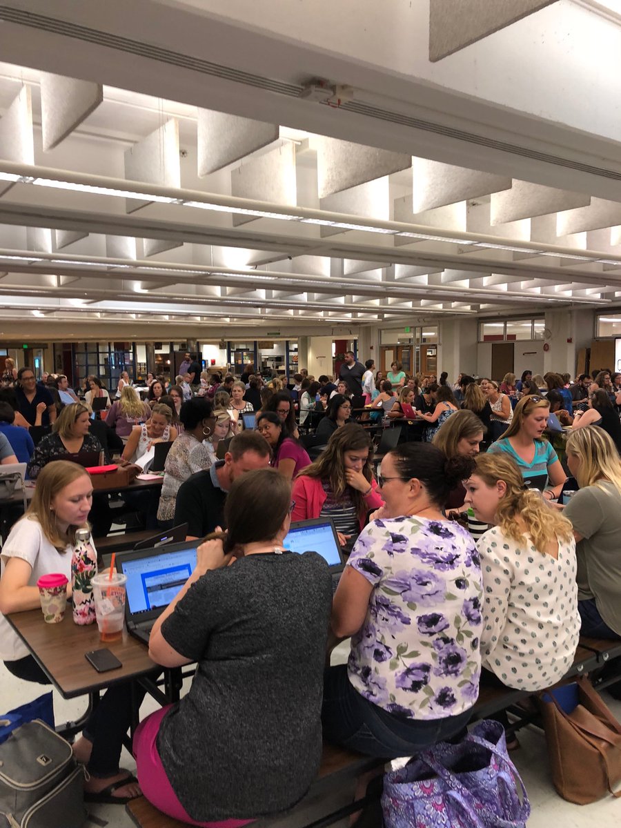 Standing room only at our secondary ELA curriculum day festivities! Special educators joined us while we explored our curriculum revisions and new resources! Great to see everyone today! Welcome back!