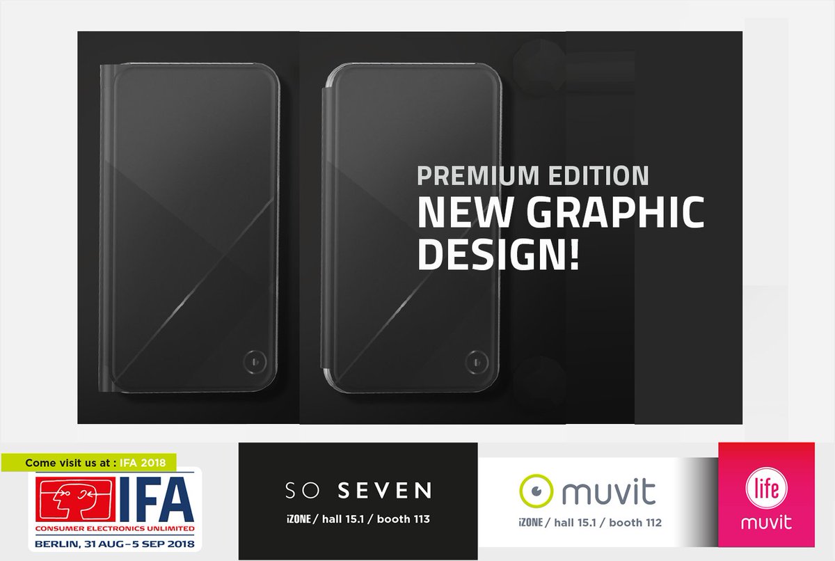 #IFA2018 L’édition premium Muvit revient avec de nouveaux designs épurés et intemporels. 
Ces coques élégantes et originales sont conçues soigneusement pour une  installation facile et une protection optimale de votre téléphone.
