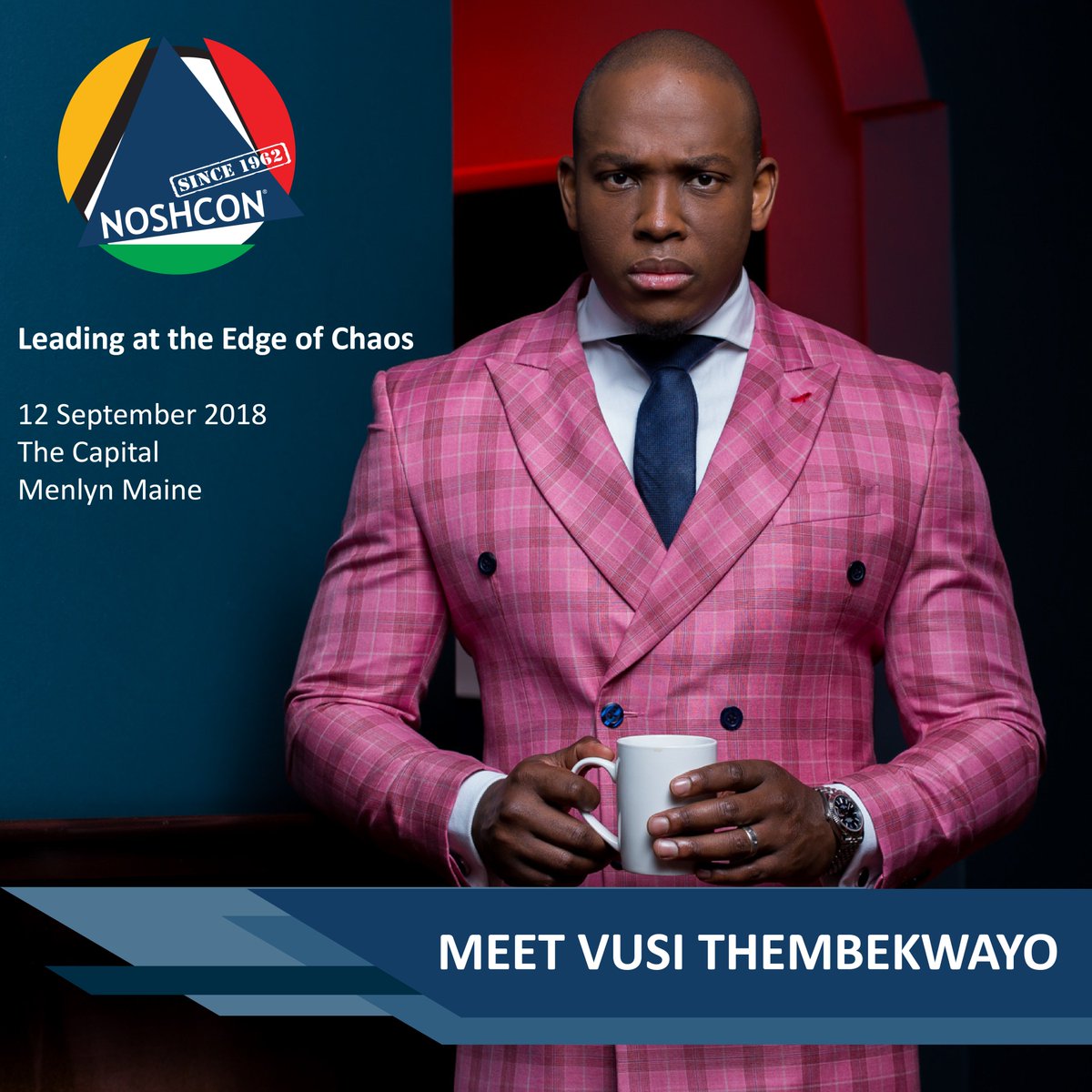 VusiThembekwayo's tweet photo. Delivering a keynote speech in September at #NOSCHON2018 @NOSAtweets 
Expand your knowledge and make a significant difference in managing the risk for your business. Register now: https://t.co/y7smos0wlh https://t.co/gDTrI3JxGN