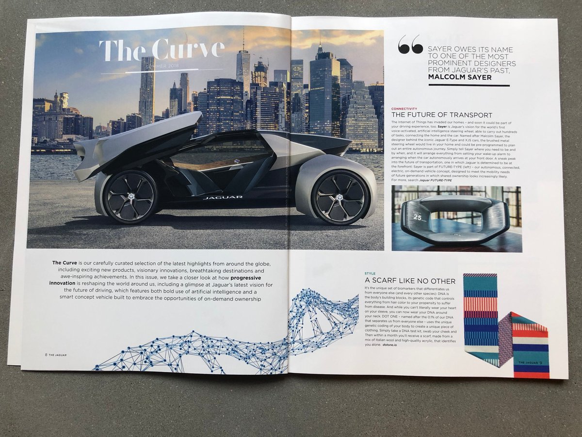 DotOne_DNA's tweet photo. Our #DNA scarves mentioned in @Jaguar's Q4 magazine style section 💅 https://t.co/NTp07Kspmo