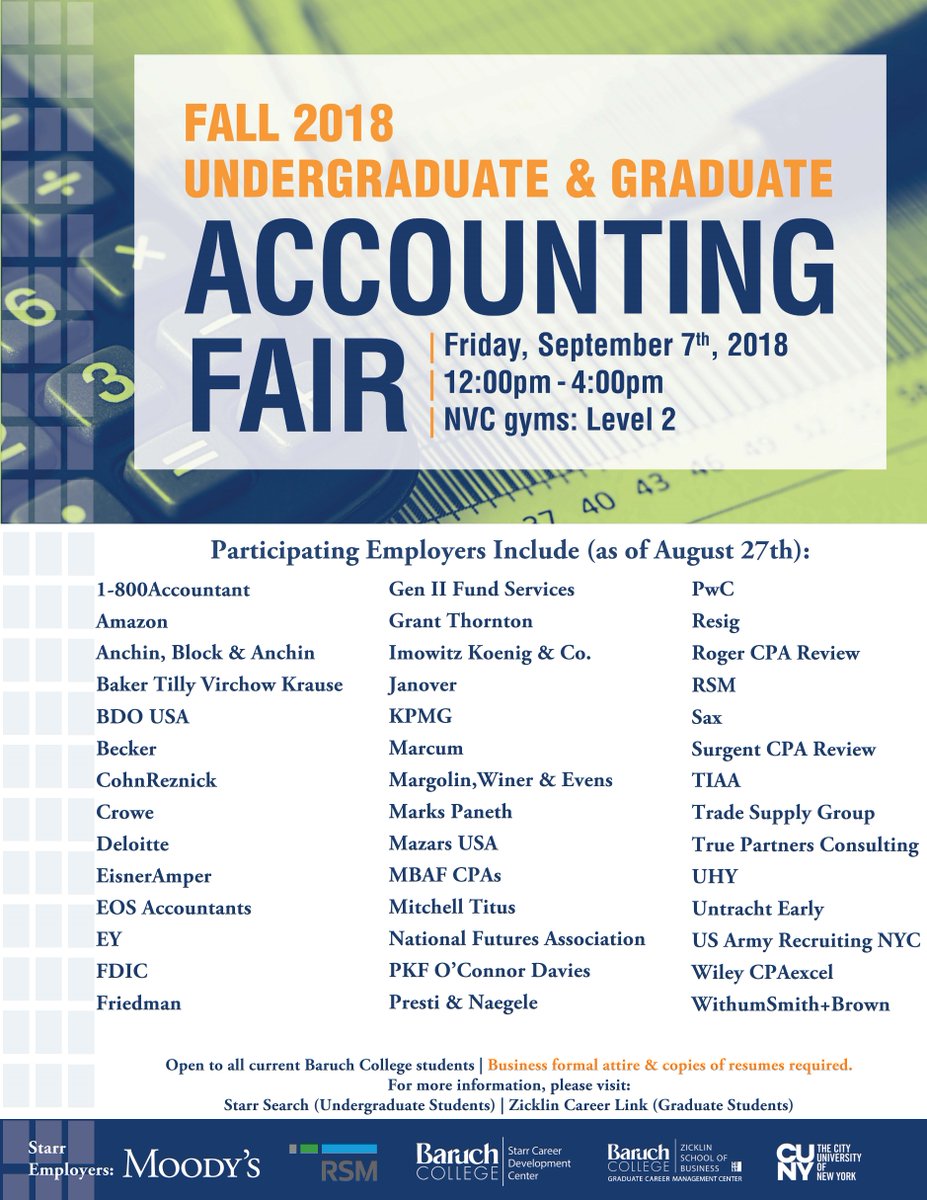 BaruchStarr's tweet photo. Meet @GTCareersUS Imowitz Koening &amp; Co. @JanoverCPAs @KPMGUSCareers @MarcumCareers @MWEcpas @MarksPaneth_HR @MazarsCareersUS @cpaMBAF 
@BaruchCollege
for #BaruchCareerFair 9.07.2018 #BaruchWorks #BaruchAtWork #BeBaruch https://t.co/x8qEJdzqw1