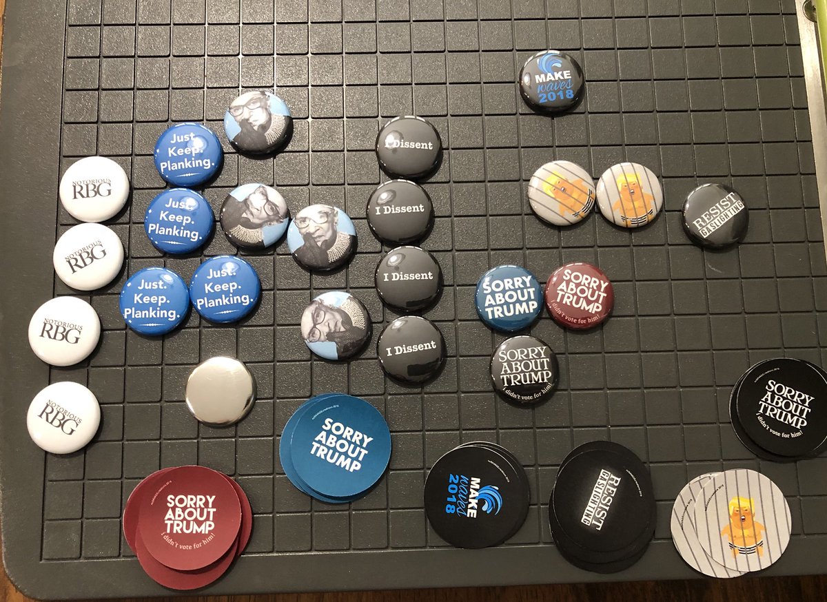 soSAVAGEcre8's tweet photo. Tiny buttons and tiny magnets galore! #rbg #notoriousrbg #idissent #justkeepplanking #sorryabouttrump #ididntvoteforhim #resistgaslighting #makewaves #babytrumpballoon #trumpbehindbars #politicalbuttons #tinybuttons #tinymagnets #soSAVAGEcreations #etsy #etsyshop #etsyseller https://t.co/0dKxjzGEC7