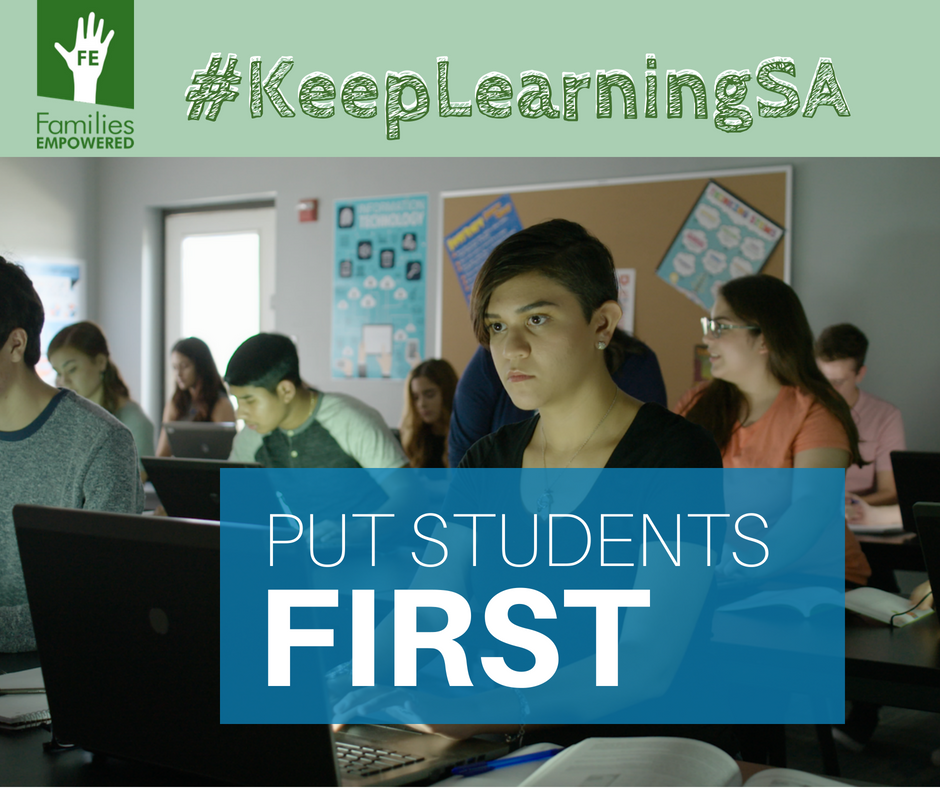 FamsEmpowered's tweet photo. In San Antonio, our schools are making progress. We’re embracing new school options and allowing parents to find the school that best meets the needs of their unique child. 
Help #PutKidsFirst at https://t.co/ZoglcFEJmb. #FamiliesEmpowered #EducationMatters #KeepLearningSA https://t.co/6mHkwQ0qRa