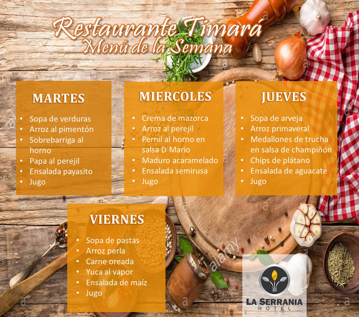 Aún pensando que almorzar esta semana? Prográmate para disfrutar nuestro Menú Ejecutivo y deléitate con la gran variedad de sabores a un precio único, $15.000.
--
Conoce más de nuestro hotel ingresando a laserraniahotel.com
Tels: 6917535 - 310 279 7701
Calle 33 Nº 30 - 26