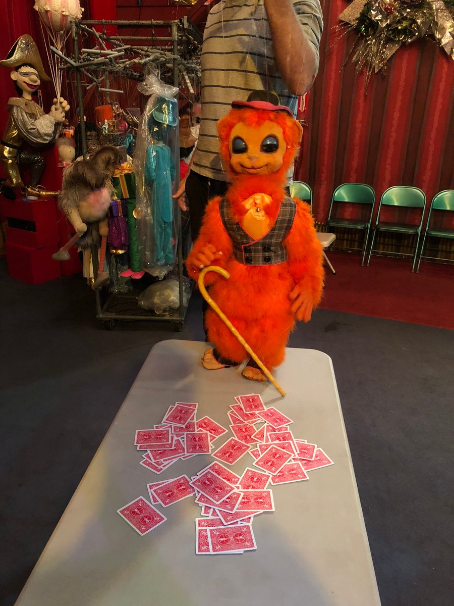 I am performing with two puppets on Thursday night: Shannon Woodward and a marionette named Orange The Cat. Cue applause!

Come on out to the @BobBakerTheater! @bobbakermarionettes