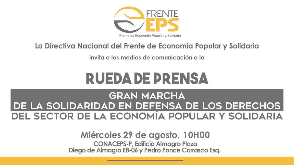 frenteps's tweet photo. #FOMENTOEPS Porque parte de la responsabilidad social de los medios, es incluir a todos los sectores del país, CONTAMOS CON SU PRESENCIA @teleamazonasec @tctelevision @ecuavisa @teleramaec @pichinchauniver @RadioVigia @radiosonorama @LaRadioAsamblea @eluniversocom  @elcomerciocom https://t.co/WqFufs6GBP