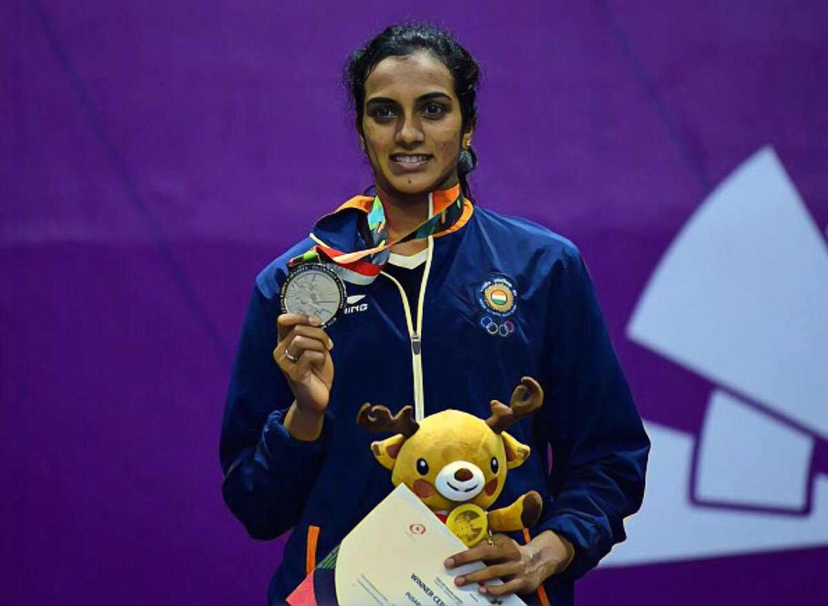 sachin_rt's tweet photo. Congratulations, @Pvsindhu1, on winning the 1st ever Silver🥈Medal in Badminton for India at the #AsianGames2018. A stellar performance 👏👏👏 https://t.co/3ye1bkMawB