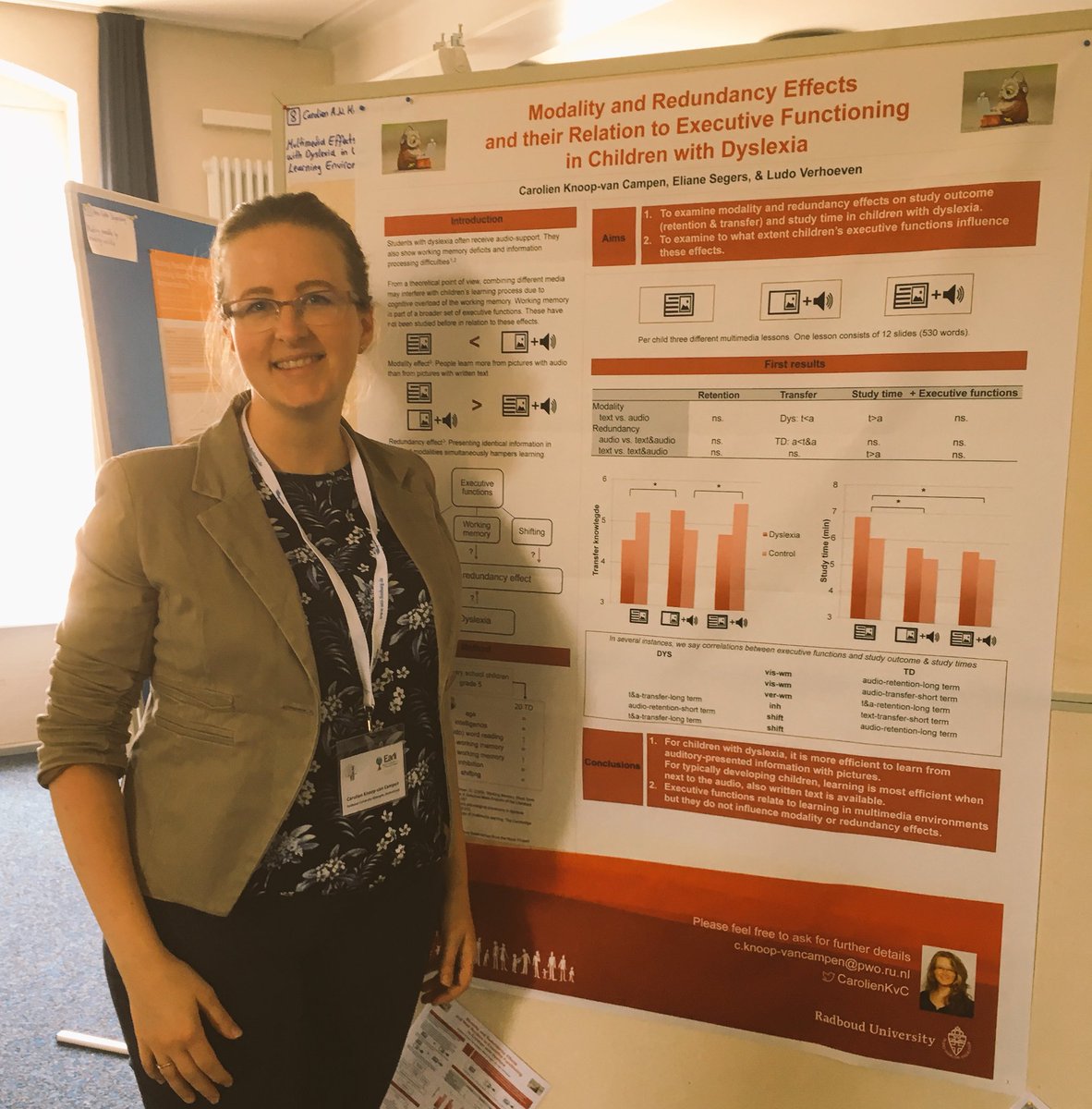 Presented my research on #multimedialearning #executivefunctions and #dyslexia. Great conversations and new ideas! #SIG2Freiburg #EARLI2018 #EARLI