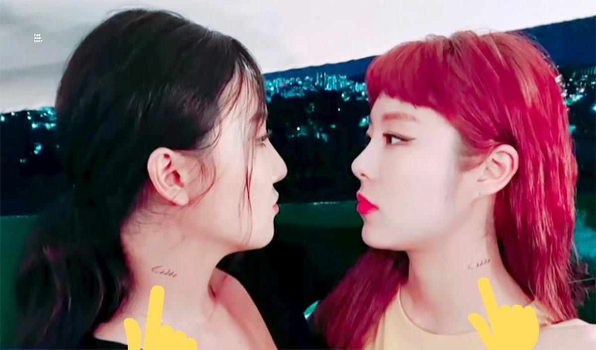 4. Caddo (2018) - a friendship tattoo with Hwasa they got on their 10th friendship anniversaryAccording to Naver "caddo" in Native American means "friends who carries your sorrows on his/her back"