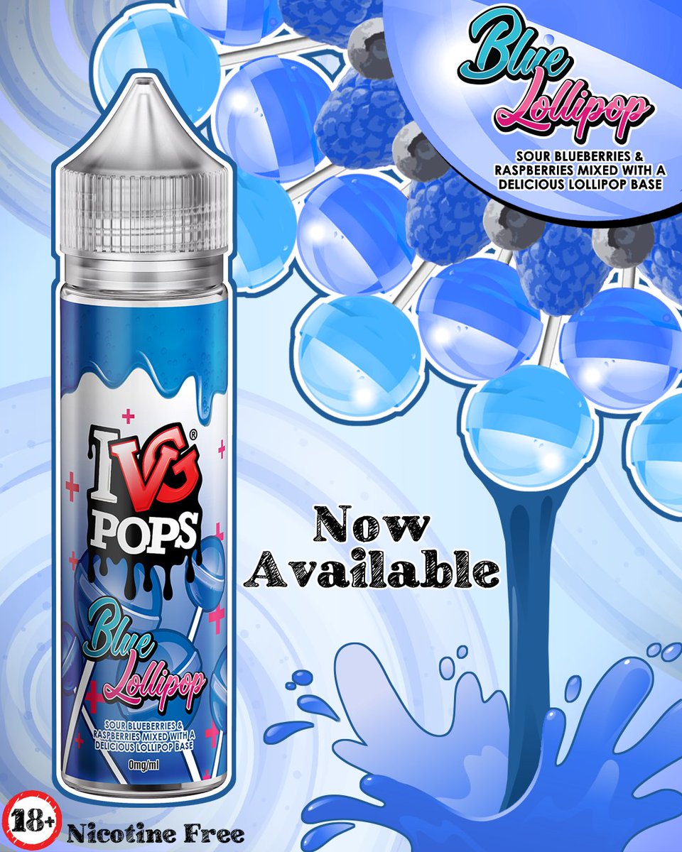 ivgeliquids's tweet photo. Blue lollipop is now available with the rest of the Pops Range worldwide!
Sour blueberries & raspberries mixed with a delicious lollipop base
#ivgpops #ivgeliquids #lollipops #sourblue #newflavour #newrange #sweettooth https://t.co/HpPRz7wugw