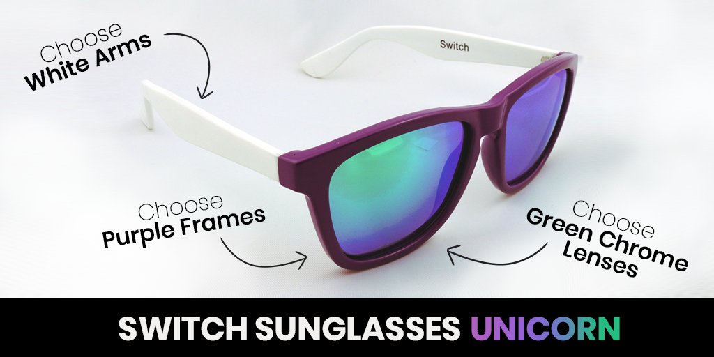 RidrOptics's tweet photo. Here's some inspiration for designing your own custom pair of #ridroptics #SwitchSunglasses - We Call these the #unicorn Grab yours @ https://t.co/SOA4hGguDY https://t.co/UC2EtD4Kre