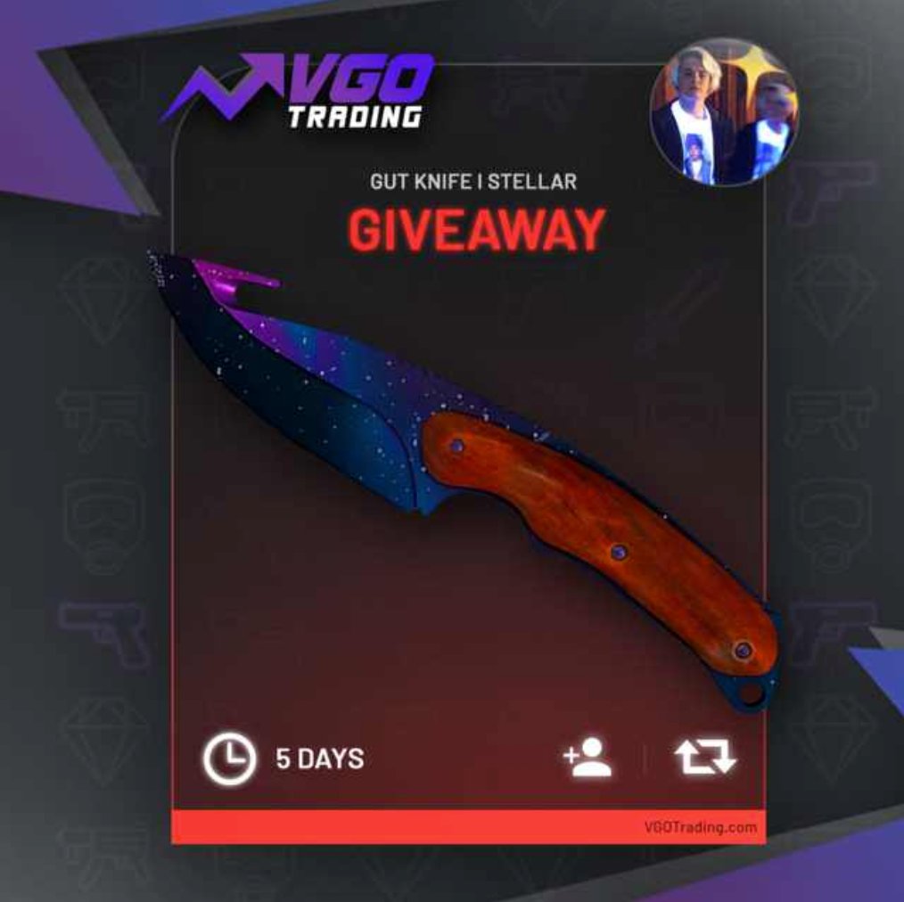 MattSeesAss's tweet photo. $100 Gut Knife Stellar Giveaway!

To enter:
-Follow @VGOTrading
-Retweet

Ends in 5 days! https://t.co/YxIczSDaiY