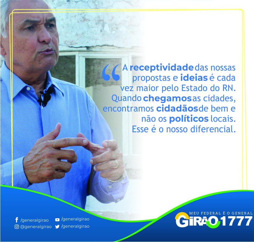 GeneralGirao's tweet photo. A receptividade das nossas propostas e ideias é cada vez maior pelo Estado do RN. Quando chegamos as cidades, encontramos cidadãos de bem e não os políticos locais. Esse é o nosso diferencial. https://t.co/HIkkA6hvUI
