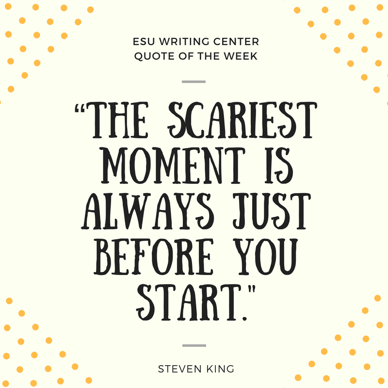 ESU_write's tweet photo. Imagine all the things we could accomplish, if we all just took a chance and started! At the ESU Writing Center, we are building confidence in Writing and developing better writers. If you could do anything, what would it be? #ESUWritingCenter #WriteOn #QuoteoftheWeek https://t.co/aI6OhFO6ew