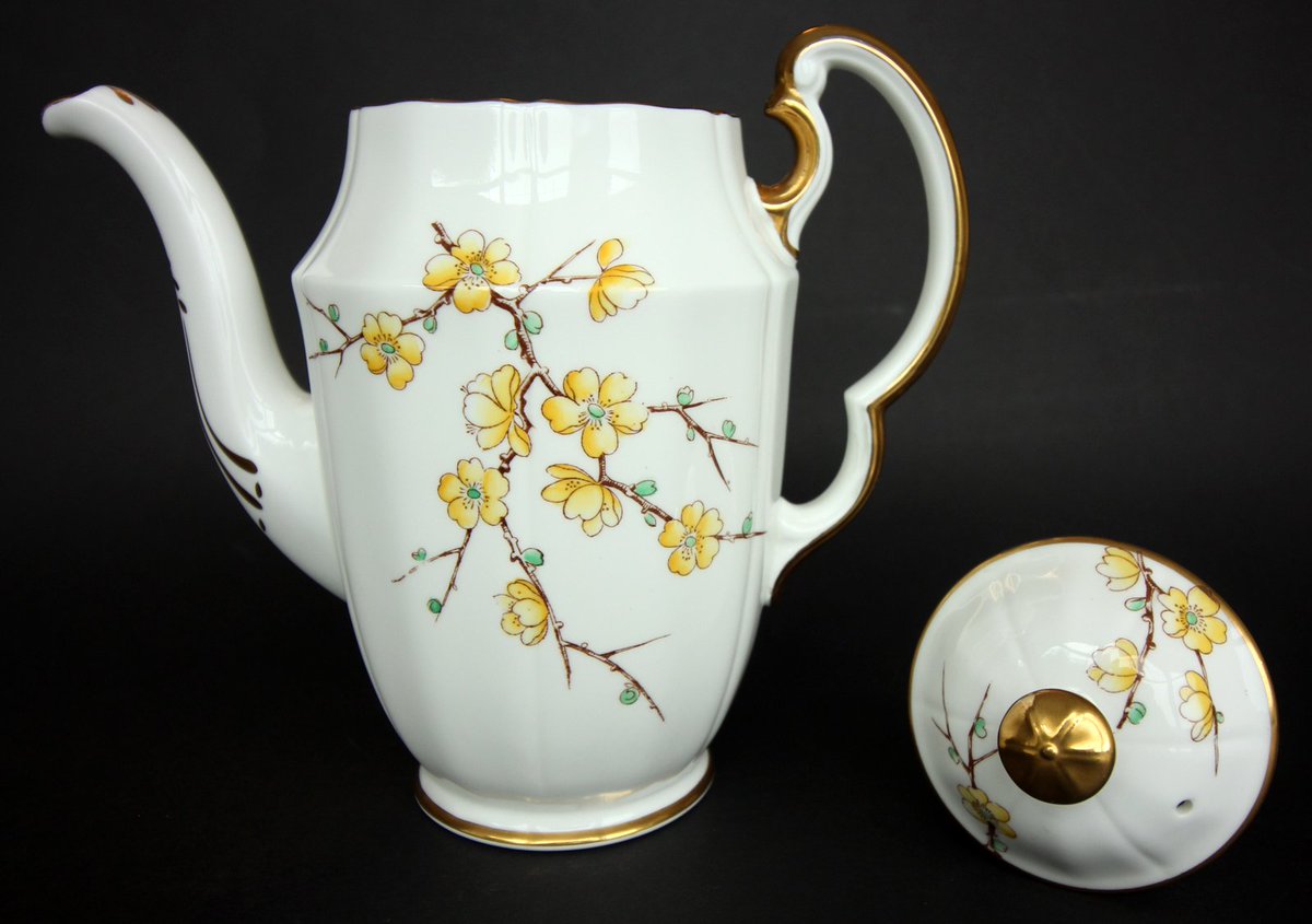 robertz's tweet image. Vintage #Adderley yellow Chinese blossom#bonechina 6 setting #coffee service #ebay #listing ebay.co.uk/itm/2831247867…