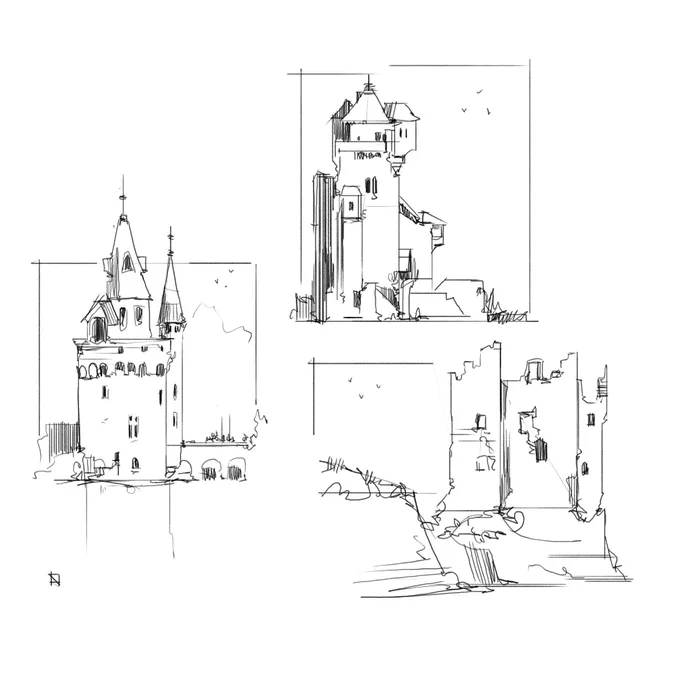 Tall castle shaped things 