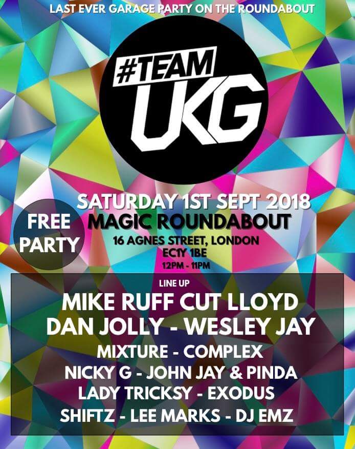 Catch me THIS SATURDAY at the last ever <a href="/TeamUKG/">#TeamUKG</a> on the roundabout! Gonna be an emotional one, and I've got shitloads of unreleased bangers to drop.... facebook.com/events/2634757…
