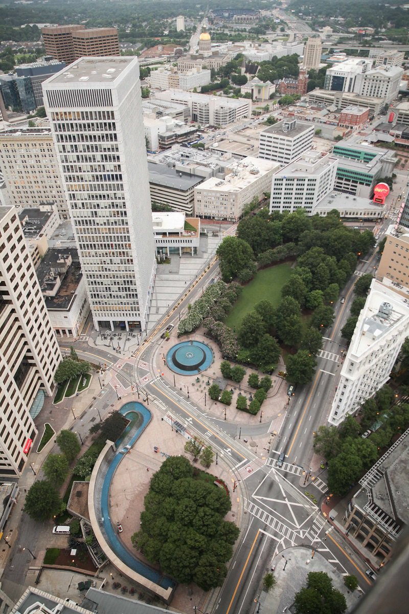 ExploreGeorgia's tweet photo. The Woodruff Park fountains in @downtownatlanta will be dyed PURPLE in honor of @DragonCon this Thursday, Aug 30 and will last through the weekend. Stop by &amp; get an awesome 📸 for the 'Gram! https://t.co/LKYxl2D3xz
