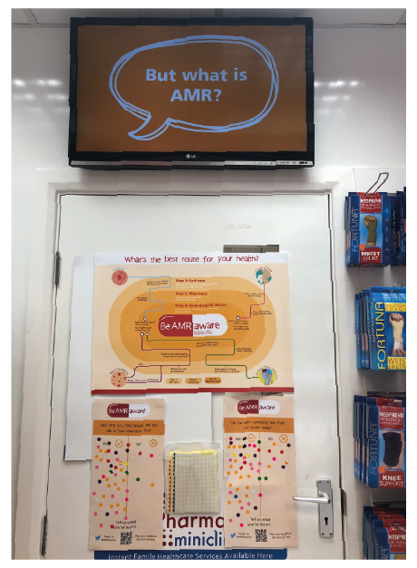 AMRaware's tweet photo. Excited to see what our next visit brings after installing the #AMRaware animation in Hills Pharmacy in Kennington! #AntimicrobialResistance #AMR #PharmacyFirst #healthcare #community #animation #education #watchthisspace https://t.co/dDPmtBrEwR