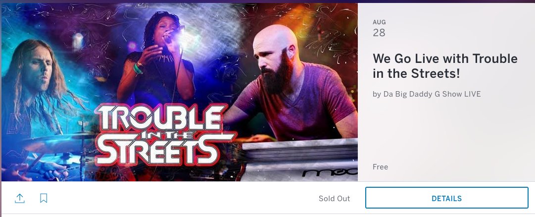 DaBigDaddyGShow's tweet photo. @TiTS_band We Are SOLD OUT
πππ₯π²π²π²π¨βοΈπ
#DaBigDaddyGShow #Live #TroubleInTheStreets #Austin #Texas #ATX #KeepAustinHigh #KeepAustinWeird #Tickets #SOLDOUT #StreamLive #Tuesday #TENpm #Central #TIME #DaBigDaddyG #DOT #COM #WatchItLIVE https://t.co/1EGNm5nWWQ